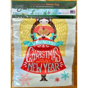 Merry Christmas Impressions Garden Flag 13 x18.5" Double Sided Winter Scandy